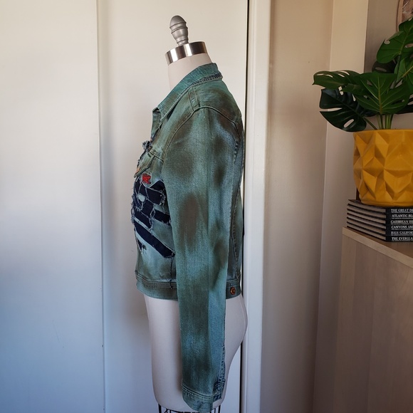 VINTAGE Parasuco Patchwork Denim Jacket Size Medium! - Picture 2 of 16